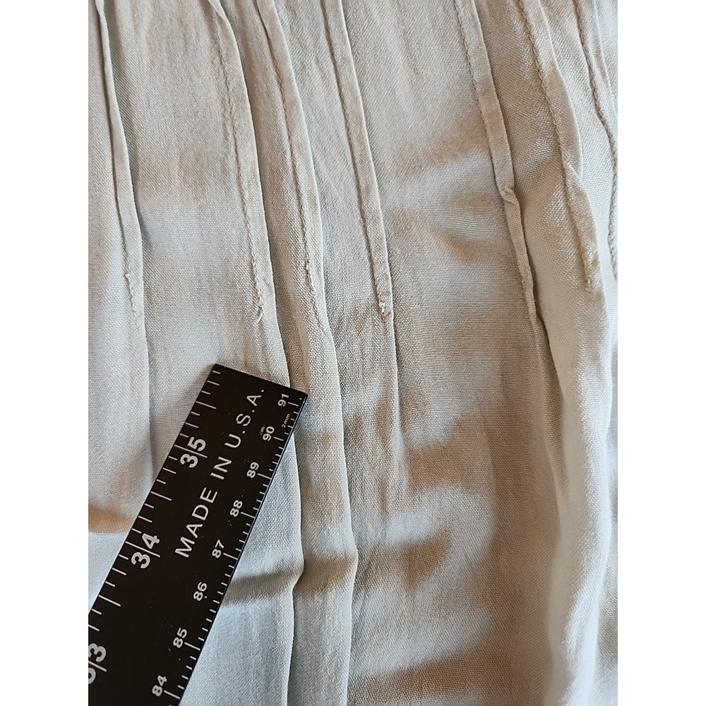 Solitaire Pintuck Embroidered Top Sz L Ivory Keyhole‎ Tunic Boho Peasant Casual - Picture 12 of 12